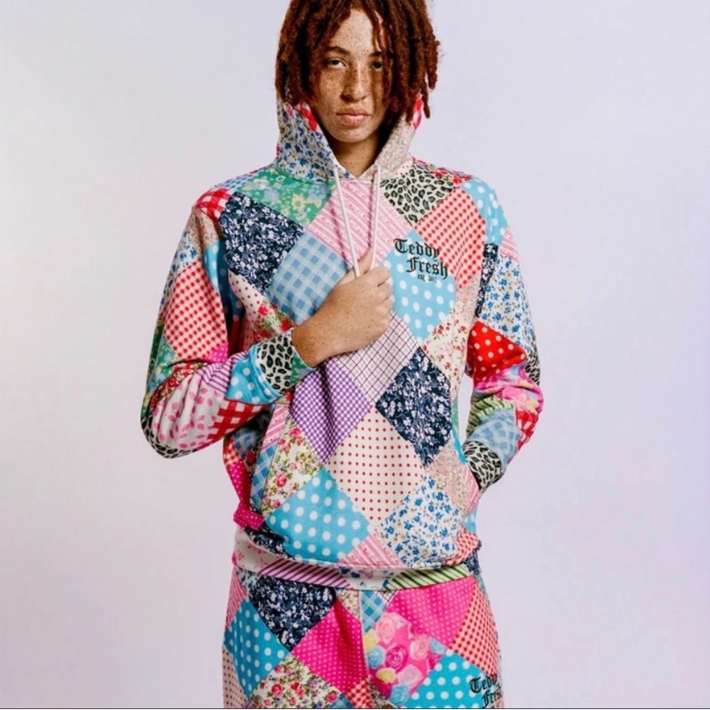 Teddy Fresh Quilted Patchwork Hoodie